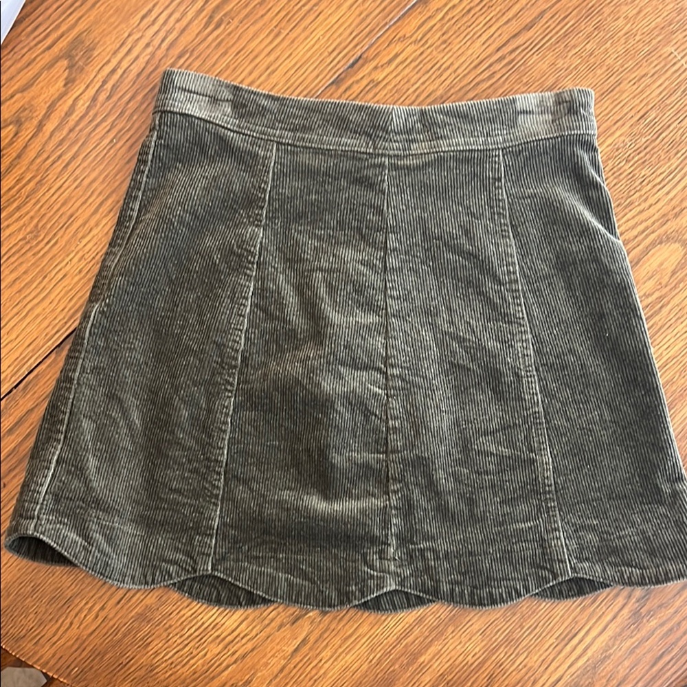 Olive Corduroy Skirt